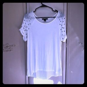 Forever 21 white studded top - Size S